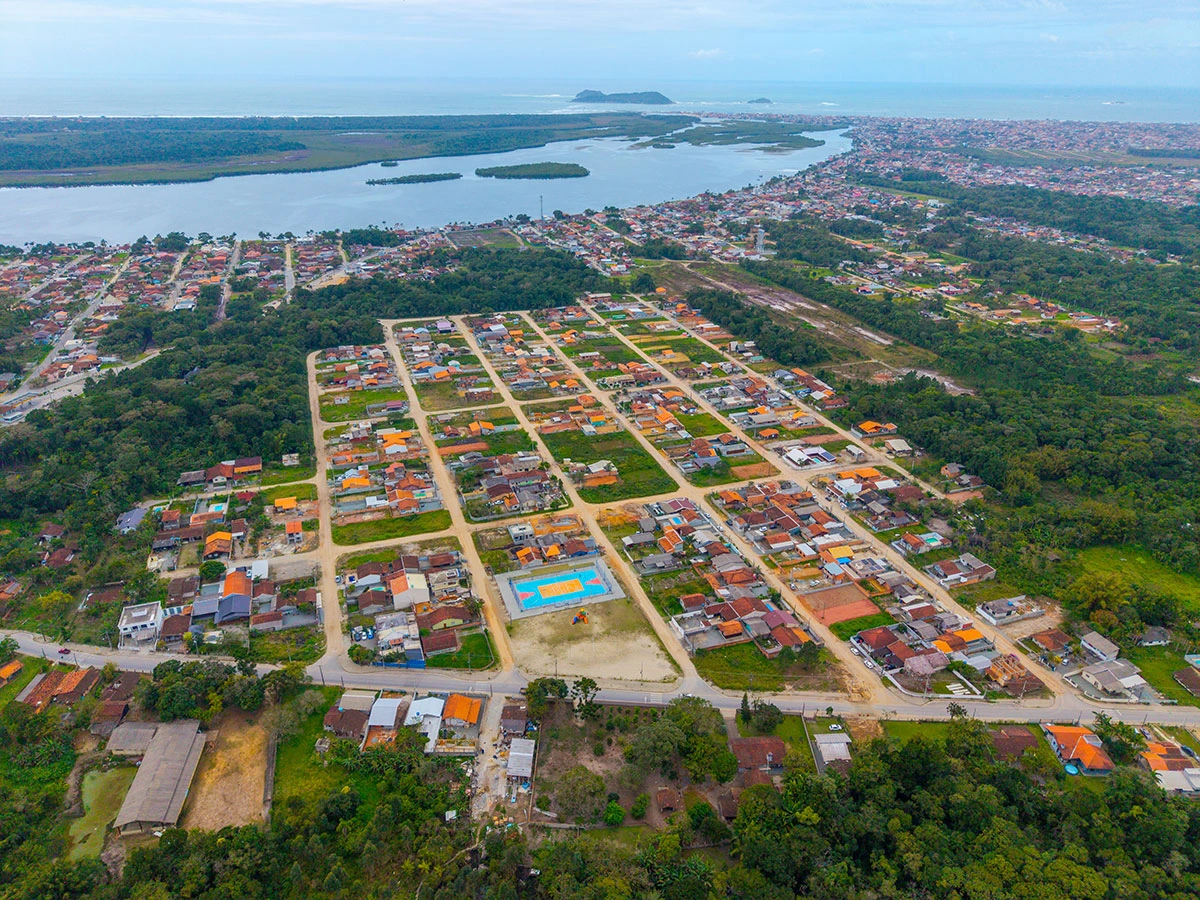 Mapeamento aéreo de loteamento em Balneário Barra do Sul